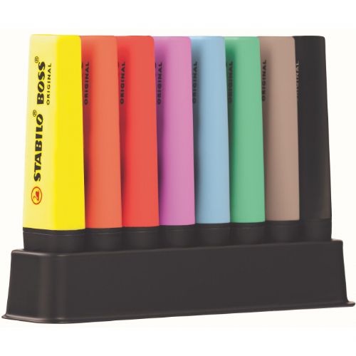 EVIDENZIATORI STABILO DESK SET 8 PZ BOSS ORIGINAL + PASTEL + NATURE + NERO 7008-1